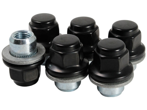 USトヨタ純正 TRD PVC加工 ホイールナット ラグナット 袋ナットブラック M12×1.5 60°テーパー座 6個パック FJクルーザー/ランドクルーザープラド150系/ハイラックスサーフ 210系/タコマ