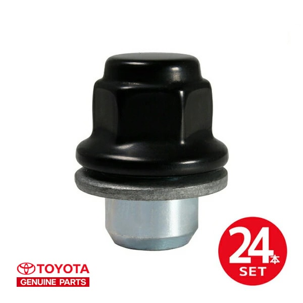 USトヨタ純正 TRD PVC加工 ホイールナット ラグナット 袋ナットブラック M12×1.5 60°テーパー座 24個セット FJクルーザー/ランドクルーザープラド150系/ハイラックスサーフ 210系/タコマ