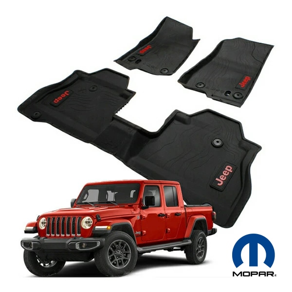 MOPAR純正 ラバーマット JEEPロゴ入 フロアマット 前後 1台分セット 82216629AA ジープ JT グラディエーター 左ハンドル/右ハンドル共通 