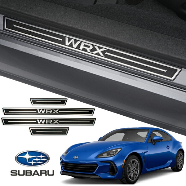 USスバル純正 スカッフプレート フロント/リア ４枚セットドアシル サイドシルプレート プロテクター WRXロゴ入 スバル WRX S4 VBH