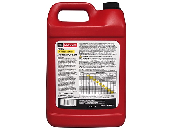 フォード純正 モータークラフト MOTORCRAFT クーラント LLC 冷却水 冷却液 不凍液 オイルフルード イエロー 1ガロン/3.78L 濃縮タイプ VC13G フォード リンカーン マーキュリー系車種汎用