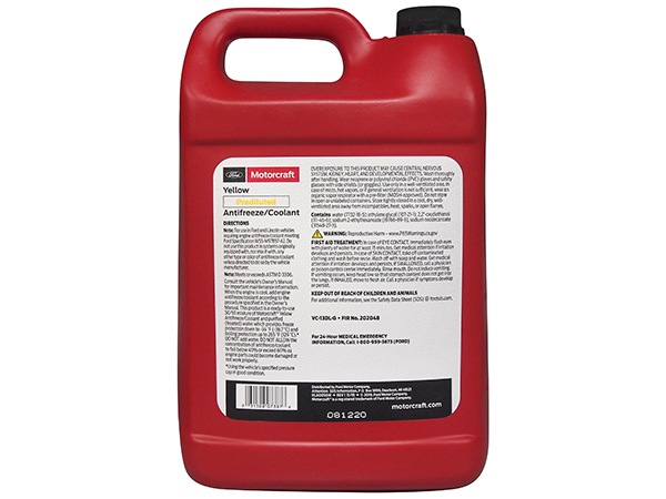 フォード純正 モータークラフト MOTORCRAFT クーラント LLC 冷却水 冷却液 不凍液 オイルフルード イエロー 1ガロン/3.78L 希釈タイプ VC13DLG 10y- フォード/リンカーン