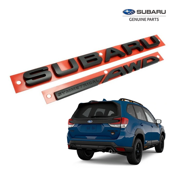 USスバル純正 SUBARU SYMMETRICAL AWD リアエンブレム ゲートエンブレム Wilderness マットブラック 93079SJ170 フォレスター SK系