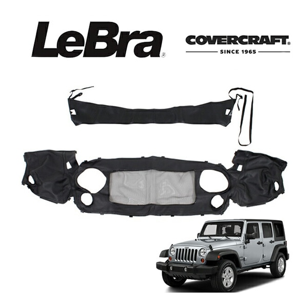【CoverCraft/LeBra 正規品】 専用設計 ノーズブラ フルタイプ フルブラ フロントエンドマスク フードカバー フロントカバー フロントマスク 虫除け 飛び石 対策 07-18y ジープ JK ラングラー 2ドア/4ドア カバークラフト