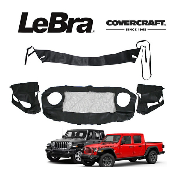 【CoverCraft/LeBra 正規品】 専用設計 ノーズブラ フルタイプ フルブラ フロントエンドマスク フードカバー フロントカバー フロントマスク 虫除け 飛び石 対策 18-22y ジープ JL ラングラー 2ドア/4ドア 20y- JT グラディエーター カバークラフト