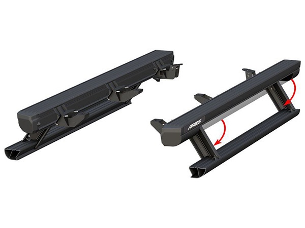 【ARIES 正規品】ジープ JK ラングラー 4ドア リトラクタブル パワー ランニングボード 電動 サイドステップ パワーステップ 電動格納 パウダーコーティング LEDライト付 3025170-3025165