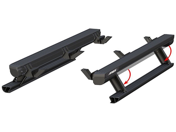 【ARIES 正規品】ジープ JL ラングラー 4ドア リトラクタブル パワー ランニングボード 電動 サイドステップ パワーステップ 電動格納 パウダーコーティング LEDライト付 3025171-3025165