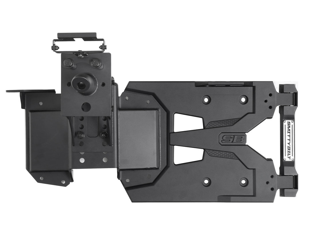 【Smittybilt 正規品】 HD PIVOT ロゴ入 リア タイヤキャリア  7743 補強 歪み防止 スペアタイヤ 背面タイヤ マウント ブラケット ジープ JL ラングラー 2ドア/4ドア スミッティビルト