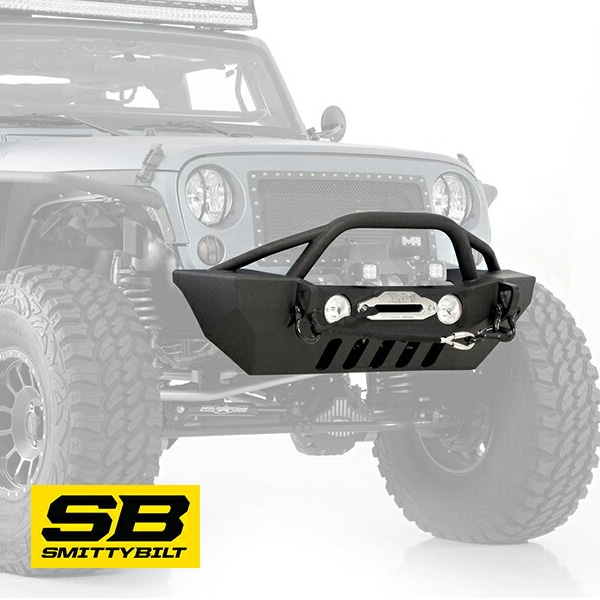 【Smittybilt 正規品】 XRC GEN2 フロントバンパー 76807 ウインチマウントフォグランプホール Dリングマウント付 テクスチャードブラック 07-18y ジープ JK ラングラー 2ドア 4ドア スミッティビルト