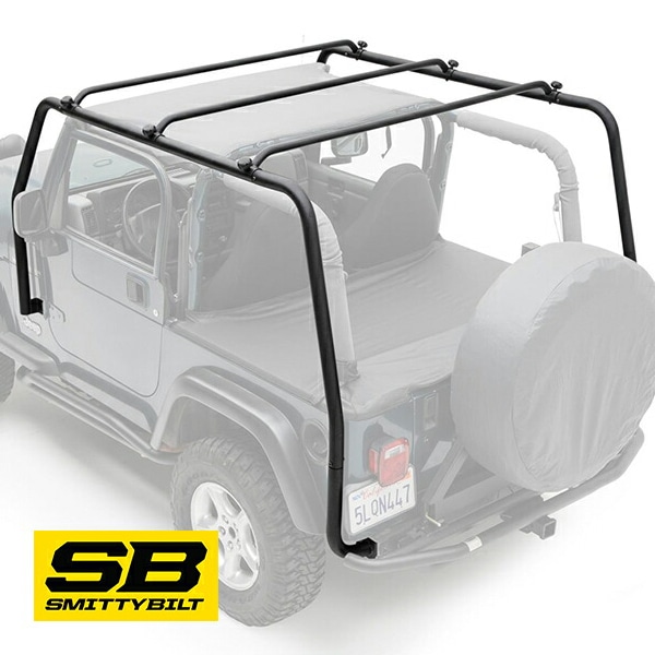 【Smittybilt 正規品】 Smittybilt ディフェンダー SRC ルーフラック 76713 2インチ チューブ テクスチャードブラック 97-06y ジープ YJ TJ ラングラー スミッティビルト