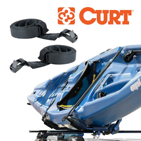 【CURT 正規品】 カヤック セーフティ ストラップ 2本セット CURT アジャスタブル ルーフラック カヤックホルダー 18320に対応