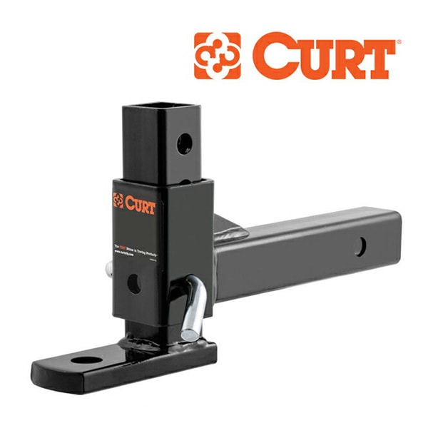 【CURT 正規品】 トレーラーヒッチ用  アジャスタブル ボールマウント アダプター 2インチ角 45812 6.25インチ ライズ 約15.8cm～7.5インチ ドロップ 約19cm
