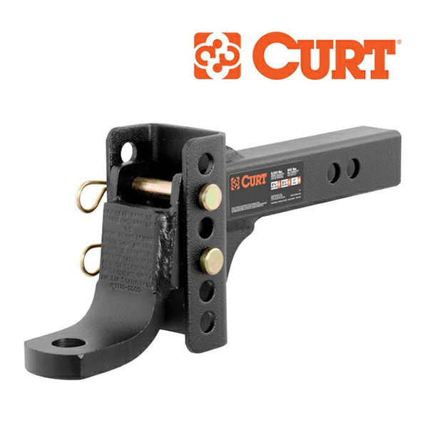 【CURT 正規品】 トレーラーヒッチ用  アジャスタブル チャンネルマウント ボールマウント アダプター 2インチ角 45901 5.25インチ ライズ 約13.3cm～6.75インチ ドロップ 約17.1cm