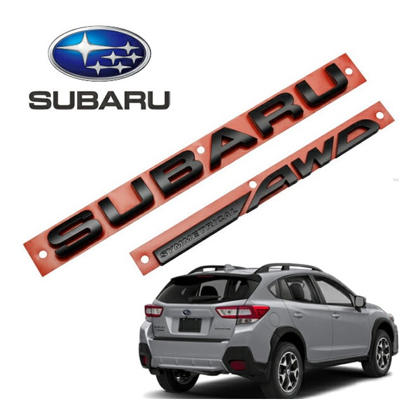USスバル純正 インプレッサ SUBARU+SYMMETRICAL AWD リアエンブレム  ゲートエンブレム ブラック スバル XV GT系