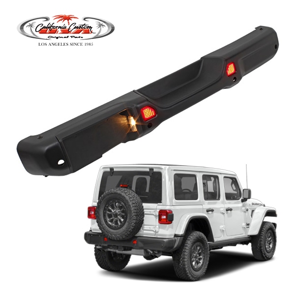 カリフォルニアカスタム ジープ JL ラングラー 2ドア 4ドア リアバンパー スチールバンパー RUBICON EDITIONタイプ ルビコン パーキングソナーセンサー用 ホール有り T10バルブ付