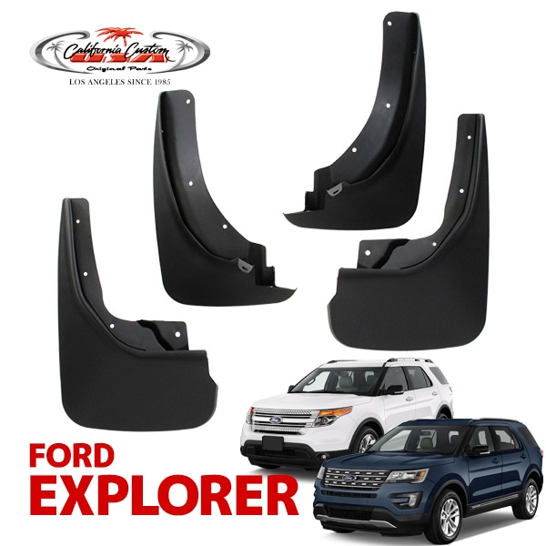 カリフォルニアカスタム 11-19y フォード エクスプローラー XLT リミテッド タイタニアム マッドガード マッドフラップ スプラッシュガード 泥除け フロント リア 1台分 4枚セット ビス付き 樹脂製