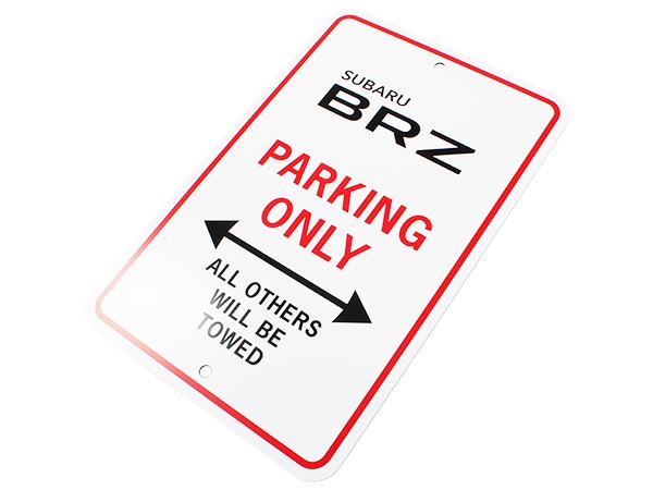 USスバル純正 アクセサリー パーキングサインボード SUBARU BRZ PARKING ONLY サインプレート 高さ 約30.5cm 幅 約20cm ガレージ 車庫 ショールーム 店舗