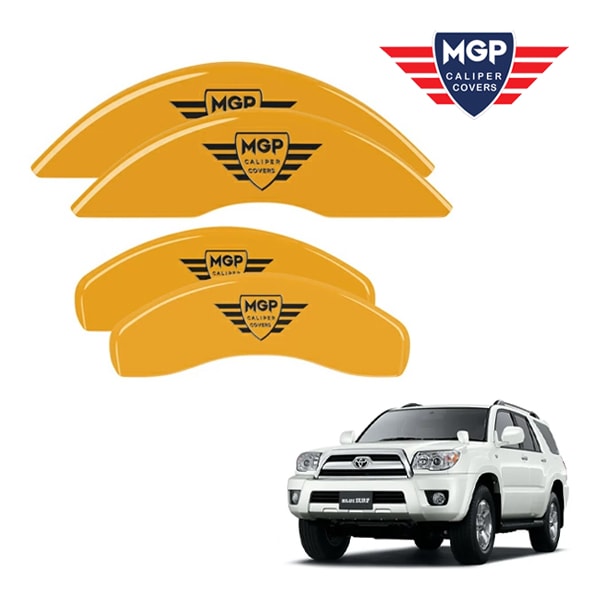 【MGP 正規品】 02-09y トヨタ ハイラックスサーフ 210 215系 専用設計 ブレーキ キャリパーカバー イエロー MGPロゴ アルミ製 16113SMGPYL