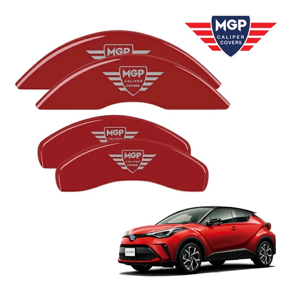 【MGP 正規品】 トヨタ C-HR CHR NGX ZYX系 専用設計 ブレーキ キャリパーカバー レッド MGPロゴ アルミ製 16239SMGPRD