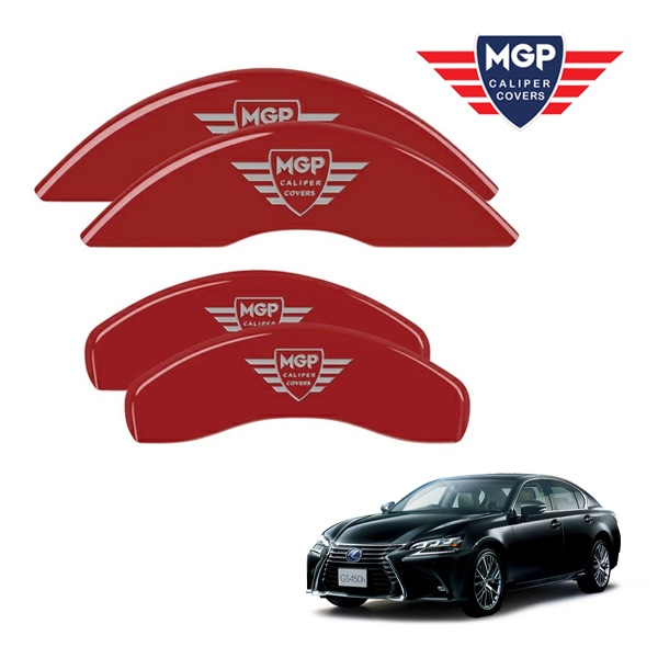【MGP 正規品】 レクサス 13-16y GS350 15-17y GS450h 16-17y GS200t ARL AWL GRL系 専用設計 ブレーキ キャリパーカバー レッド MGPロゴ アルミ製 38001SMGPRD