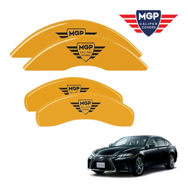 【MGP 正規品】 レクサス 13-16y GS350 15-17y GS450h 16-17y GS200t 専用設計 ブレーキ キャリパーカバー イエロー MGPロゴ 38001SMGPYL