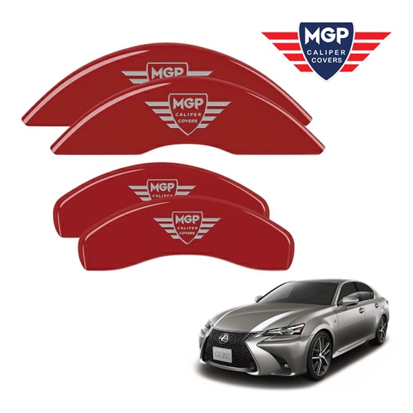 【MGP 正規品】 レクサス 13-19y GS350 13-17y GS450h 16y GS200t 17y GS TURBO 専用設計 ブレーキ キャリパーカバー レッド MGPロゴ アルミ製 38018SMGPRD