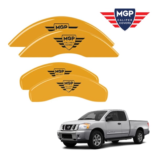 【MGP 正規品】 08-15y 日産 タイタン 専用設計 ブレーキ キャリパーカバー イエロー MGPロゴ アルミ製 17123SMGPYL