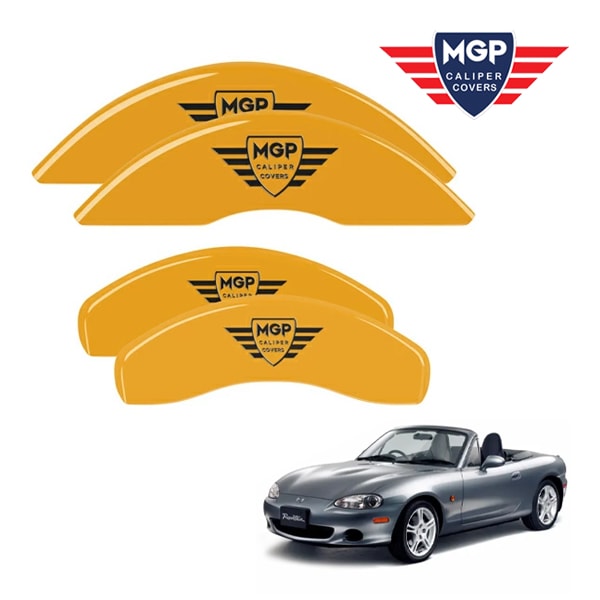 【MGP 正規品】 マツダ ロードスター MX-5 Miata NB系 専用設計 ブレーキ キャリパーカバー イエロー MGPロゴ アルミ製 26052SMGPYL