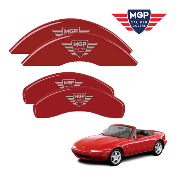 【MGP 正規品】マツダ ロードスター MX-5 Miata NA系 専用設計 ブレーキ キャリパーカバー レッド MGPロゴ アルミ製 26058SMGPRD フロント リア 1台分