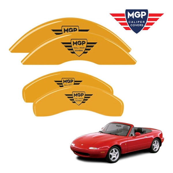 【MGP 正規品】マツダ ロードスター MX-5 Miata NA系 専用設計 ブレーキ キャリパーカバー イエロー MGPロゴ アルミ製 26058SMGPYL フロント リア 1台分