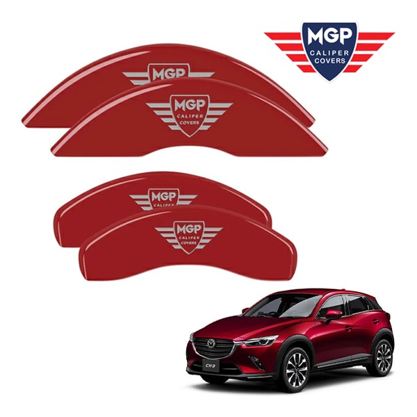 【MGP 正規品】 マツダ CX-3 DK系 専用設計 ブレーキ キャリパーカバー レッド MGPロゴ アルミ製 26217SMGPRD