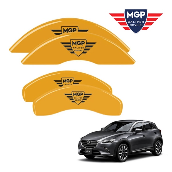 【MGP 正規品】 マツダ CX-3 DK系 専用設計 ブレーキ キャリパーカバー イエロー MGPロゴ アルミ製 26219SMGPYL