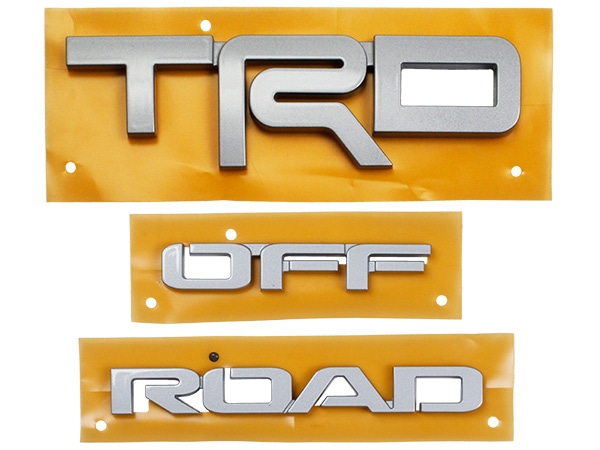 USトヨタ純正 TRD OFF ROAD エンブレム サイド エンブレム ピラー エンブレム Cピラー 1セット シルバー
