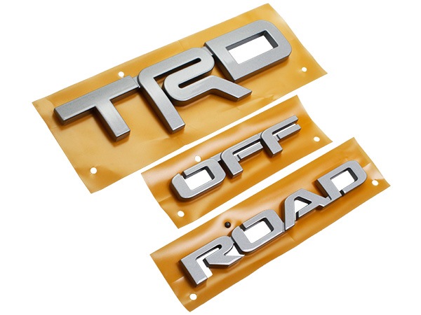 USトヨタ純正 TRD OFF ROAD エンブレム サイド エンブレム ピラー エンブレム Cピラー 1セット シルバー