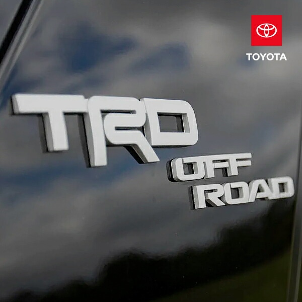 USトヨタ純正 TRD OFF ROAD エンブレム サイド エンブレム ピラー エンブレム Cピラー 1セット シルバー