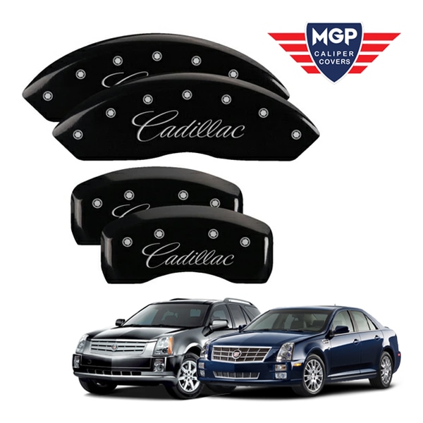 【MGP 正規品】 キャデラック 04-09y SRX | 05-11y STS 専用設計 ブレーキ キャリパーカバー ブラック CADILLACロゴ アルミ製 35002SCADBK 1台分