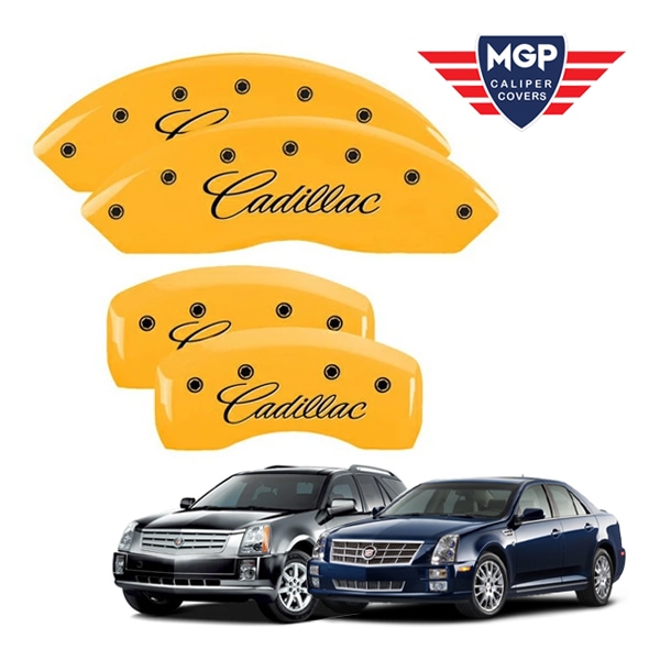 【MGP 正規品】 キャデラック 04-09y SRX | 05-11y STS 専用設計 ブレーキ キャリパーカバー イエロー CADILLACロゴ アルミ製 35002SCADYL 1台分