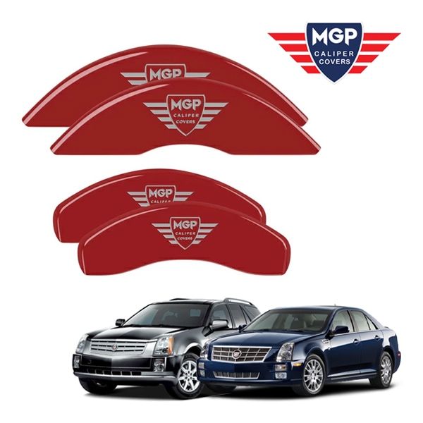 【MGP 正規品】 キャデラック 04-09y SRX | 05-11y STS 専用設計 ブレーキ キャリパーカバー レッド MGPロゴ アルミ製 35002SMGPRD 1台分