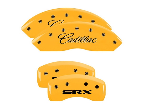 【MGP 正規品】 04-09y キャデラック SRX 専用設計 ブレーキ キャリパーカバー イエロー CADILLAC SRXロゴ アルミ製 35002SSRXYL 1台分