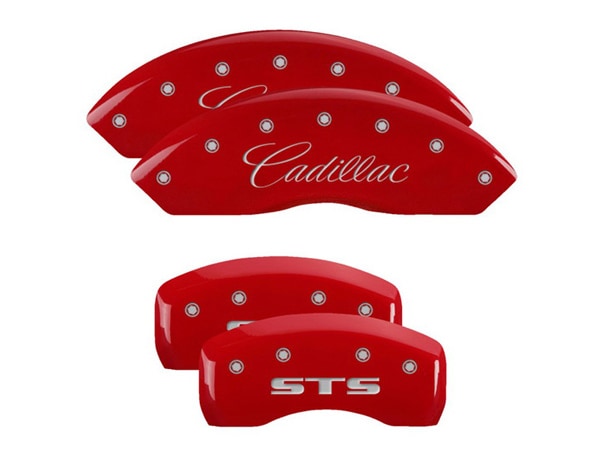 【MGP 正規品】 05-11y キャデラック STS 専用設計 ブレーキ キャリパーカバー レッド CADILLAC STSロゴ アルミ製 35002SSTSRD 1台分