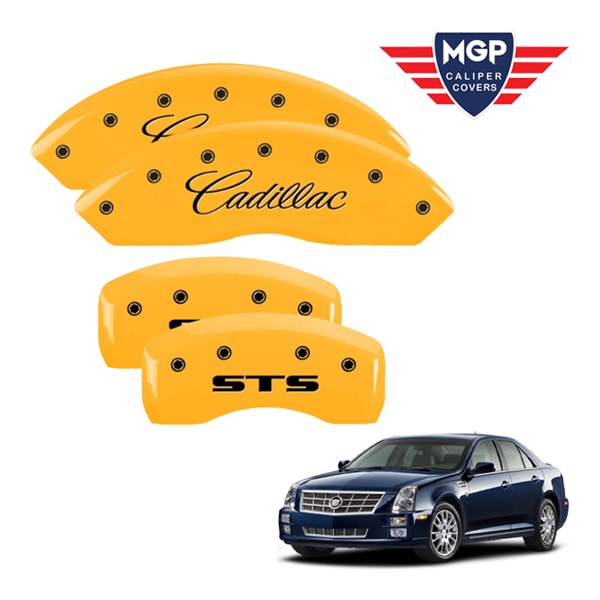 【MGP 正規品】 05-11y キャデラック STS 専用設計 ブレーキ キャリパーカバー イエロー CADILLAC STSロゴ アルミ製 35002SSTSYL 1台分