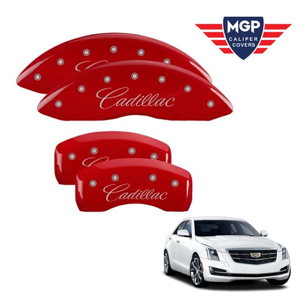 【MGP 正規品】 13-18y キャデラック ATS A1SL 専用設計 ブレーキ キャリパーカバー レッド CADILLACロゴ アルミ製 35007SCADRD 1台分
