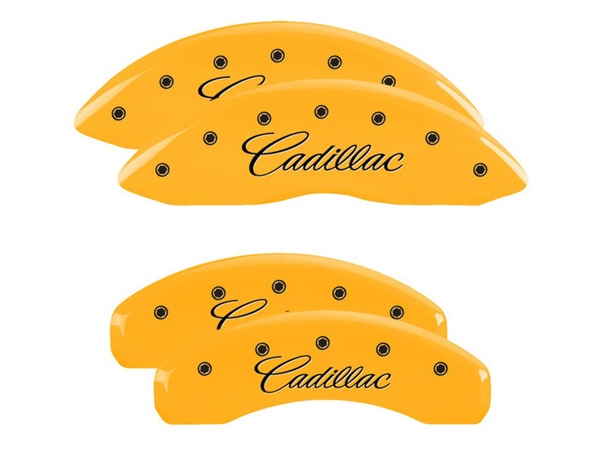【MGP 正規品】 08-13y キャデラック CTS X322 専用設計 ブレーキ キャリパーカバー イエロー CADILLACロゴ 35011SCADYL 1台分 セット