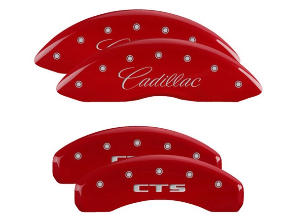 【MGP 正規品】 08-13y キャデラック CTS X322 専用設計 ブレーキ キャリパーカバー レッド CADILLAC CTSロゴ 35011SCTSRD 1台分 セット