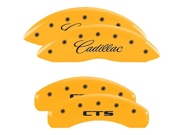 【MGP 正規品】 08-13y キャデラック CTS X322 専用設計 ブレーキ キャリパーカバー イエロー CADILLAC CTSロゴ 35011SCTSYL 1台分 セット