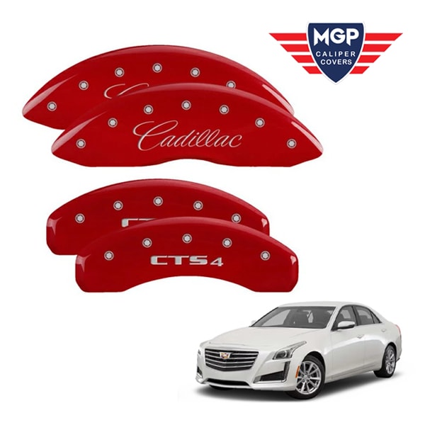【MGP 正規品】 09-19y キャデラック CTS A1LL 専用設計 ブレーキ キャリパーカバー レッド CADILLAC CTS4ロゴ 35013SCT4RD 1台分 セット