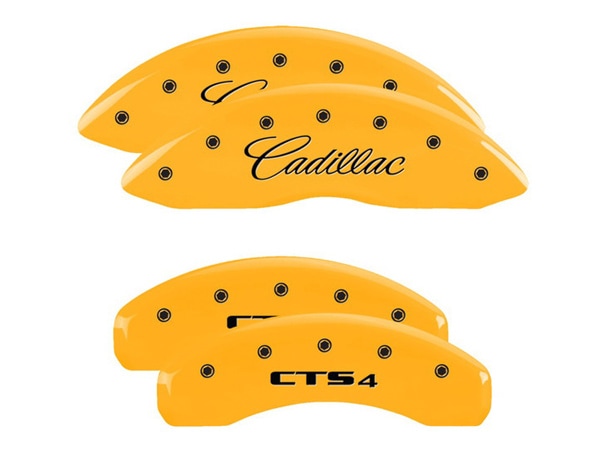 【MGP 正規品】 09-19y キャデラック CTS A1LL 専用設計 ブレーキ キャリパーカバー イエロー CADILLAC CTS4ロゴ 35013SCT4YL 1台分 セット