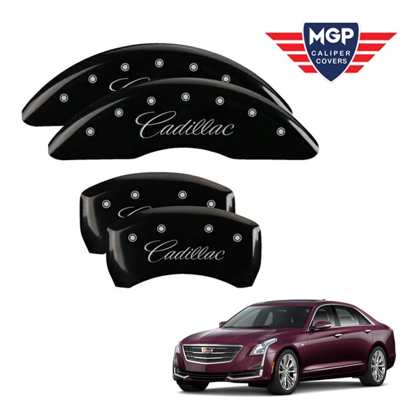 【MGP 正規品】 16-17y キャデラック CT6 O1SL 専用設計 ブレーキ キャリパーカバー ブラック CADILLACロゴ アルミ製 35026SCADBK