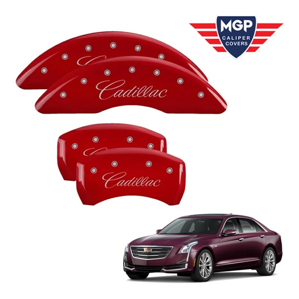 【MGP 正規品】 16-17y キャデラック CT6 O1SL 専用設計 ブレーキ キャリパーカバー レッド CADILLACロゴ アルミ製 35026SCADRD