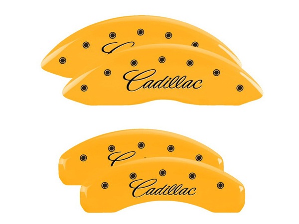 【MGP 正規品】 14-19y キャデラック CTS A1LL 専用設計 ブレーキ キャリパーカバー イエロー CADILLACロゴ アルミ製 35028SCADYL